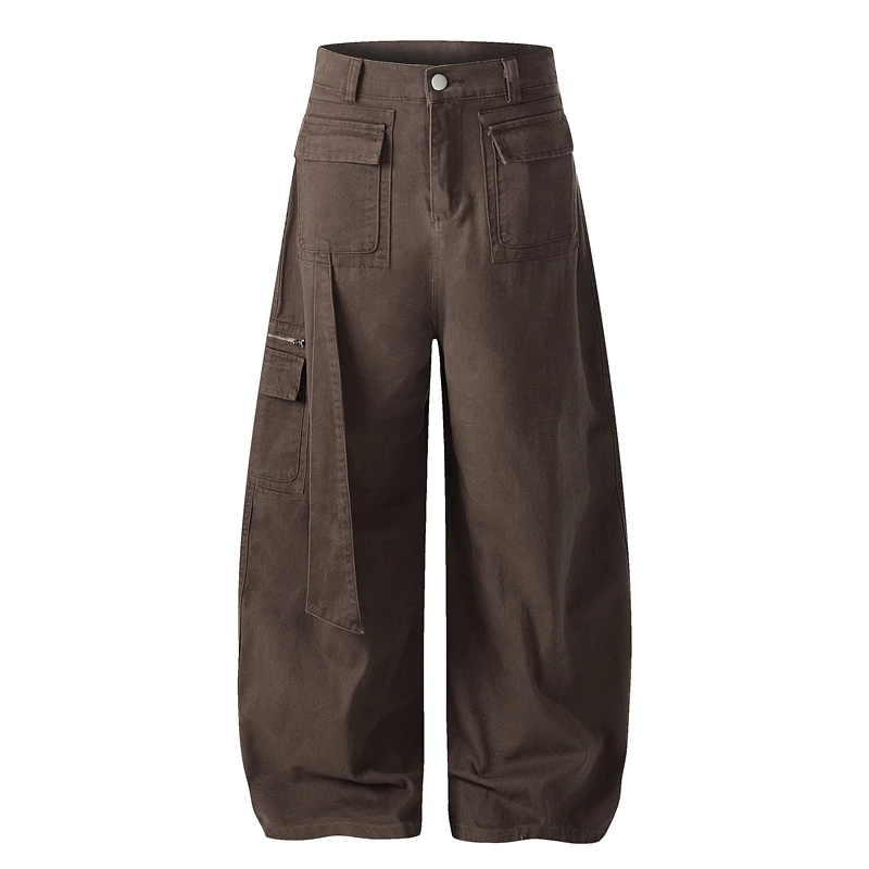 

Брюки GXFortune в американском ретро-стиле, рабочие, коричневые, повседневные, с множеством карманов, свободного кроя, с эффектом высококачественной ткани, модель Knife Pants