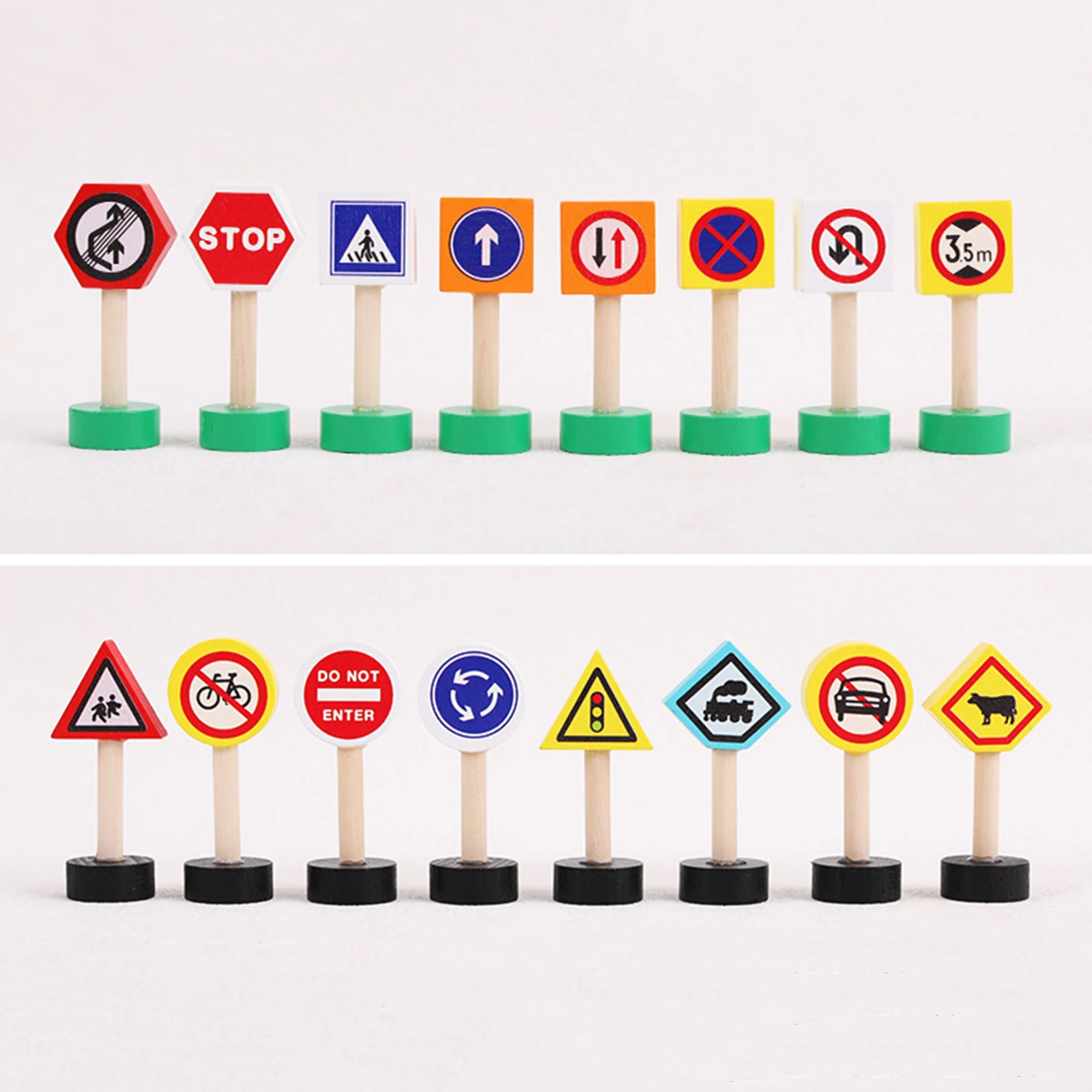 Wooden Traffic Signal Toys for Kids; Safety Awareness and City Scene Education via Building Blocks