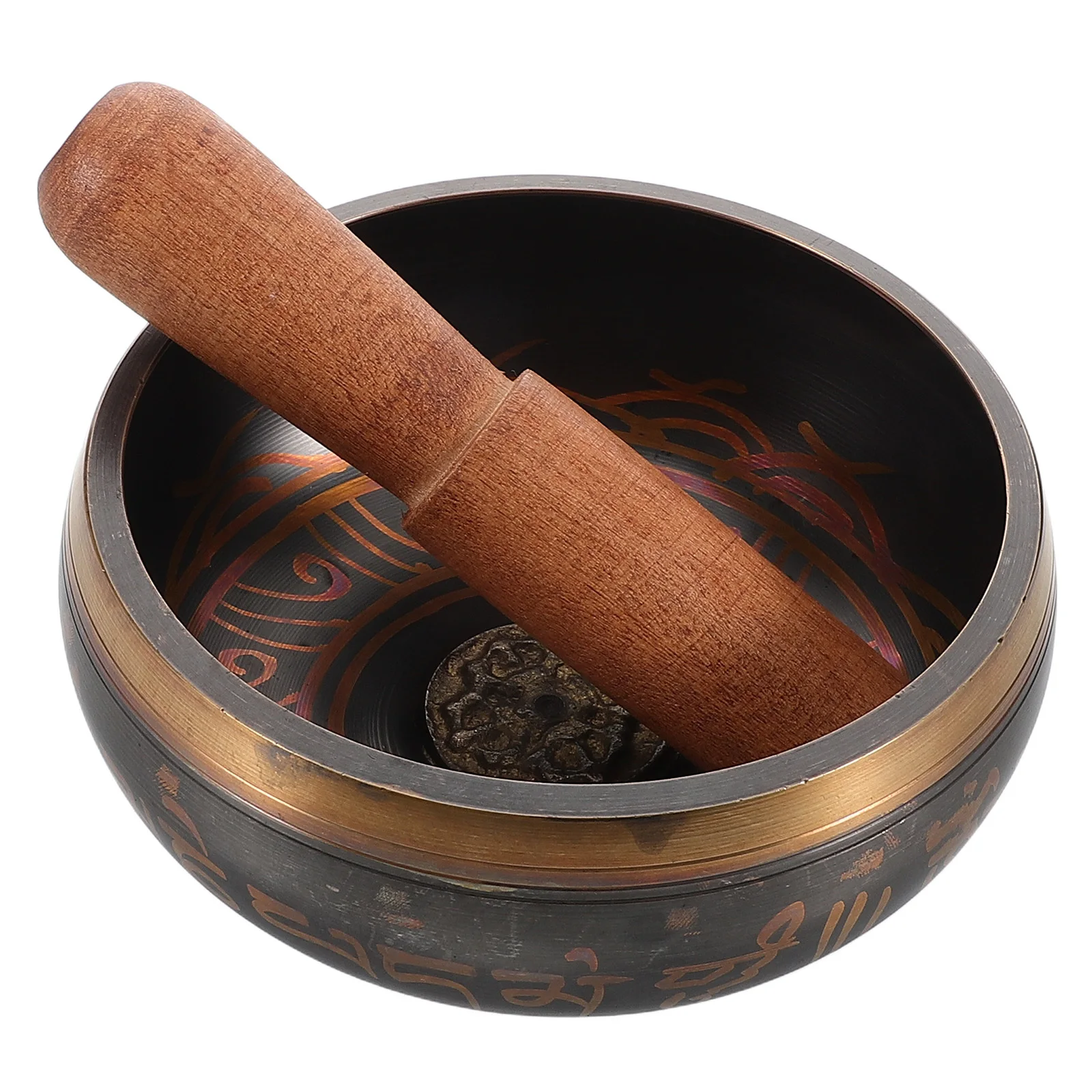 1 مجموعة وعاء الموسيقى التبتية 11.5 سنتيمتر النحاس التأمل الصوت السلطانية مطرقة خشبية اليوغا ملحق أطباق الصوت #5