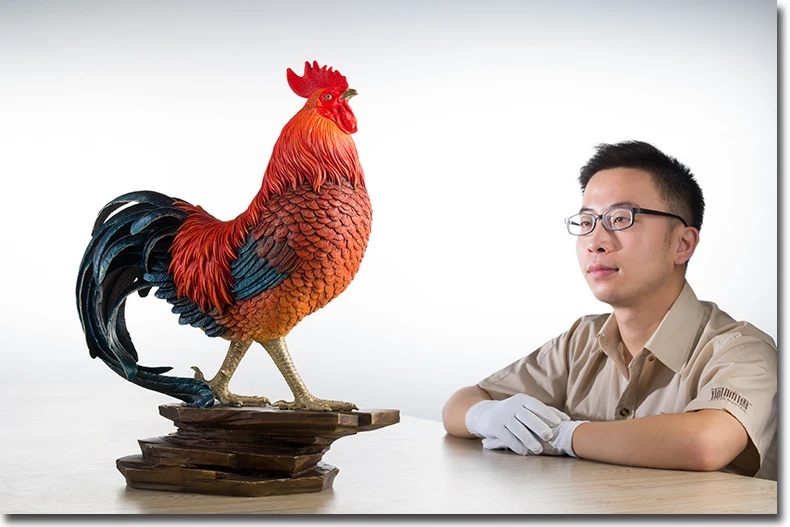 

51CM Large Limited Edition TOP Handmade art thriving business Good luck rooster cock brass Sculpture home company Ornament