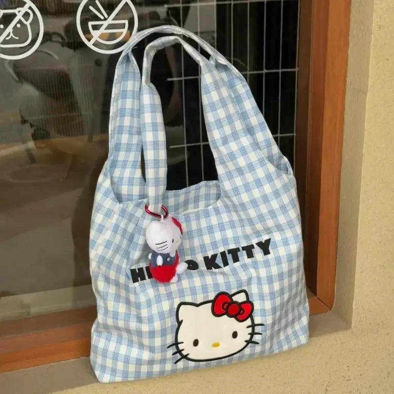 Borsa tote oversize Hello Kitty Borsa a tracolla Kawaii Borsa moda donna Borsa shopping da viaggio leggera impermeabile 2025 Vendita calda