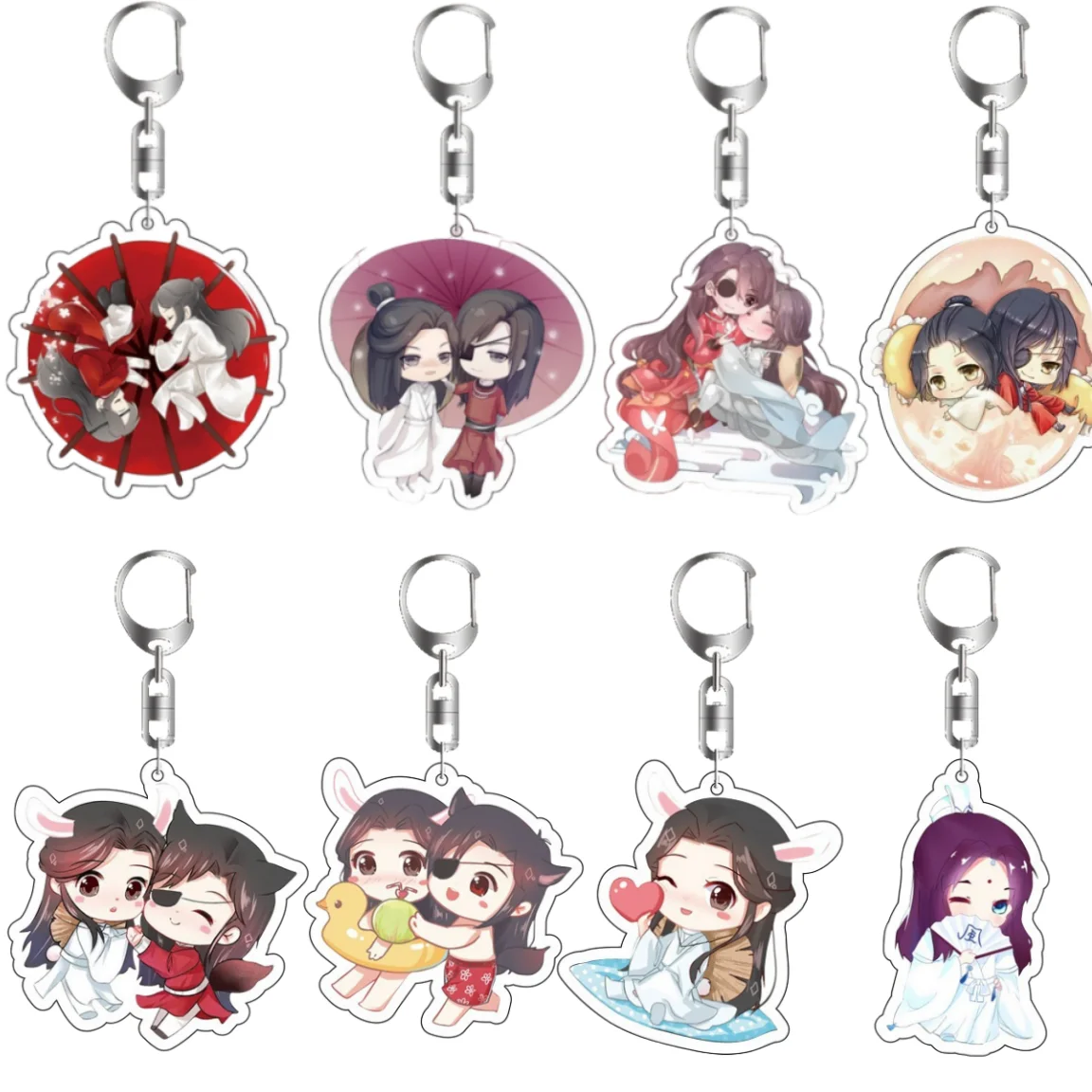 

8CM Anime Tian Guan Ci Fu Cute Keychain Heaven Official’s Blessing Xie Lian Hua Cheng Cosplay Bag Pendant Keyring Decoration