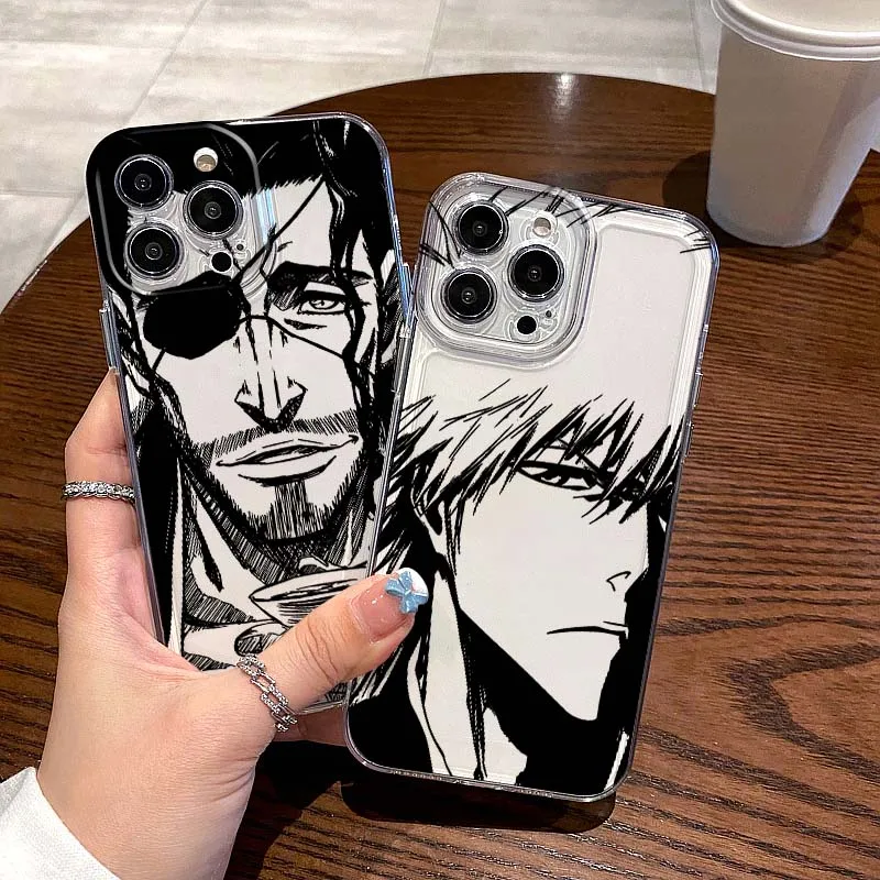 

B-Bleach Art Cool Phone Case For Apple iPhone 17 16e 16 15 14 13 12 11 XR Air Pro Plus Max Mini Transparent Cover