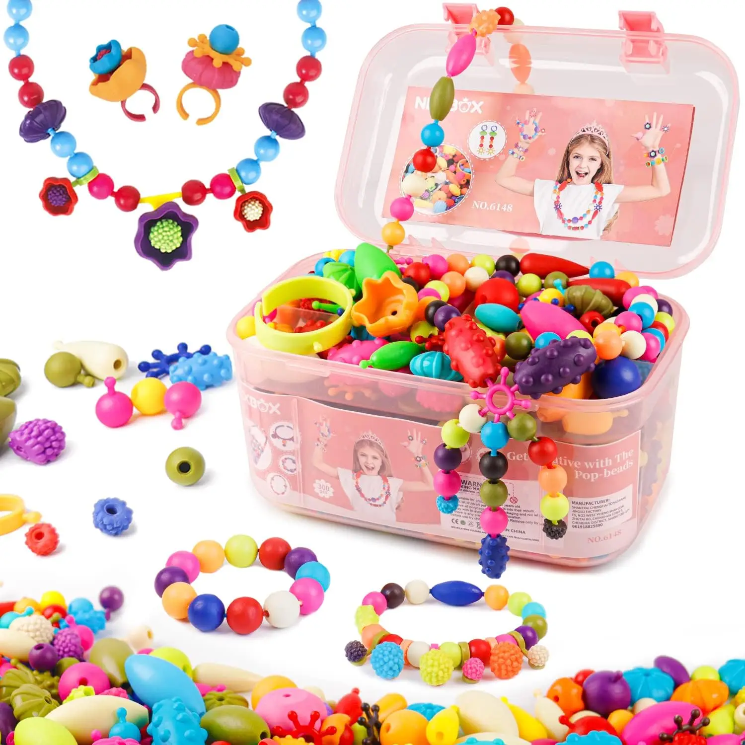 

Набор для создания украшений для девочек с бусинами Pop Beads для детей 3-6 лет, творческая игрушка для самостоятельного изготовления и подарок на день рождения
