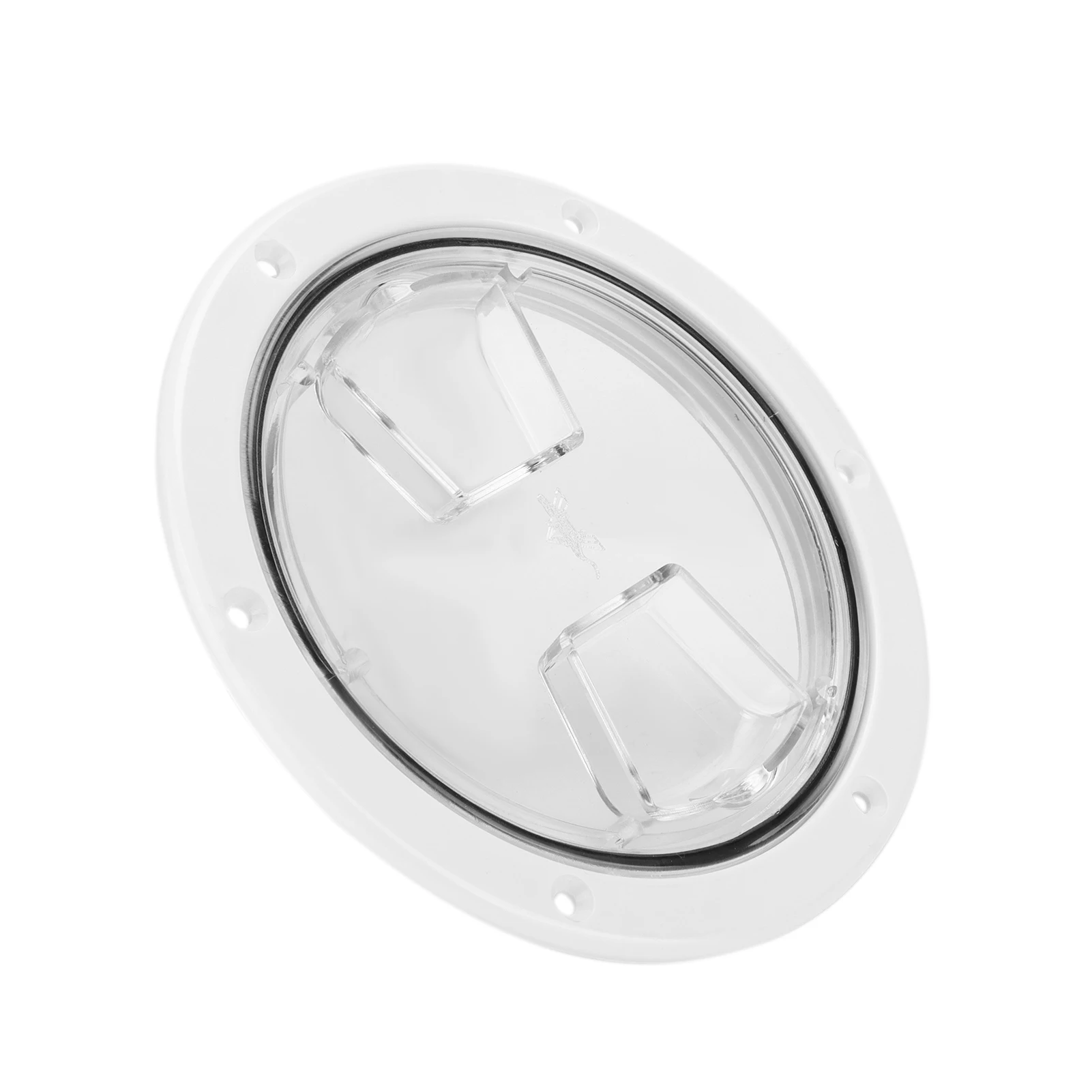 Boat Deck Access Hatch 6in/15.24cm Transparent Cover White Round ABS OEM for RV Marine Yacht Part