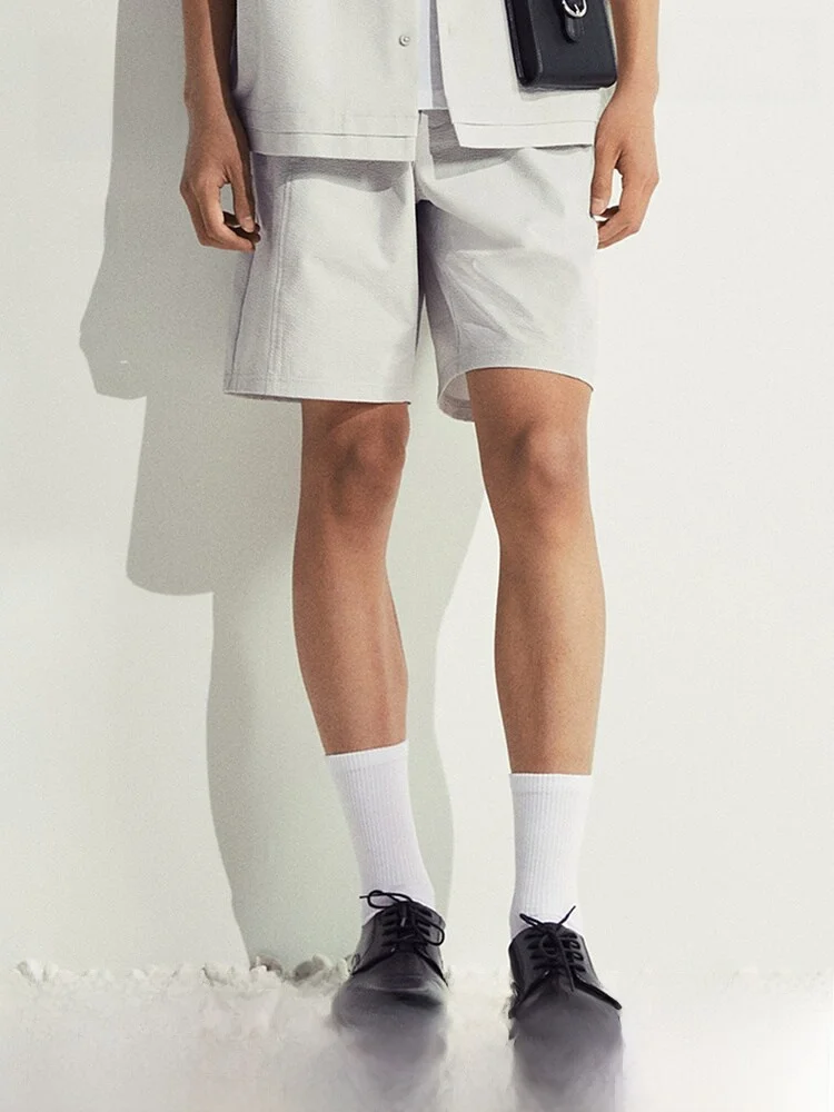 

H&M Men's Casual Pants Loose Straight Leg Fashionable Shorts Spring Commuting Comfortable Fit Male Fashionable Summer Shorts