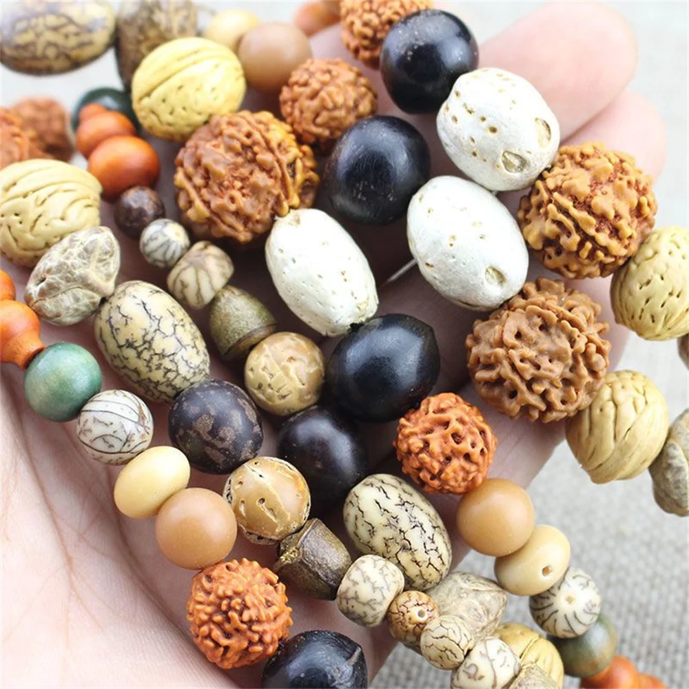 Retro Tibetan Buddhism Natural 18 Bodhi Beads Mala Bracelet Buddhist Meditation Prayer Jewelry Good Luck Energy Amulet