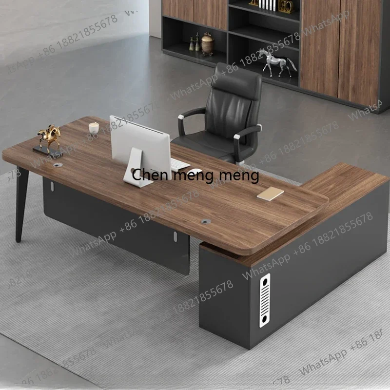 

Floor Drawers Storage Office Desk Luxury Work Bookshelf European Modern Office Desk Boss High Quality Bureau Meuble Furniture