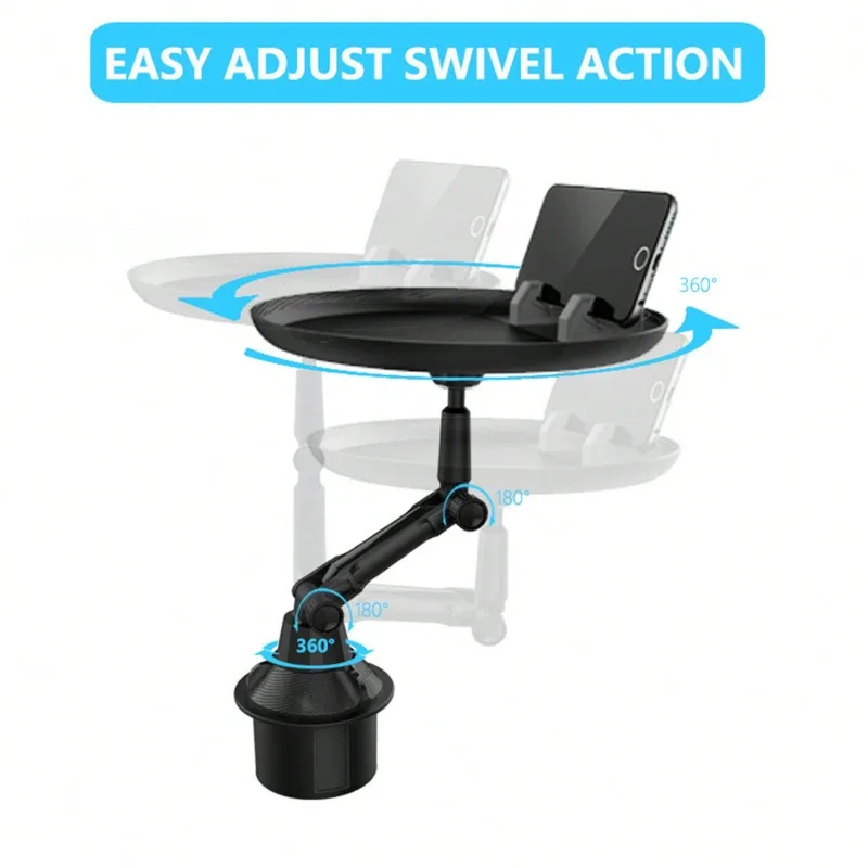 1pc, Car Cup Holder Tray Car Tray Table Passenger Seat 360 Degree Adjustable Telescopic Anti-Slip Car Tray Dining Portable Car