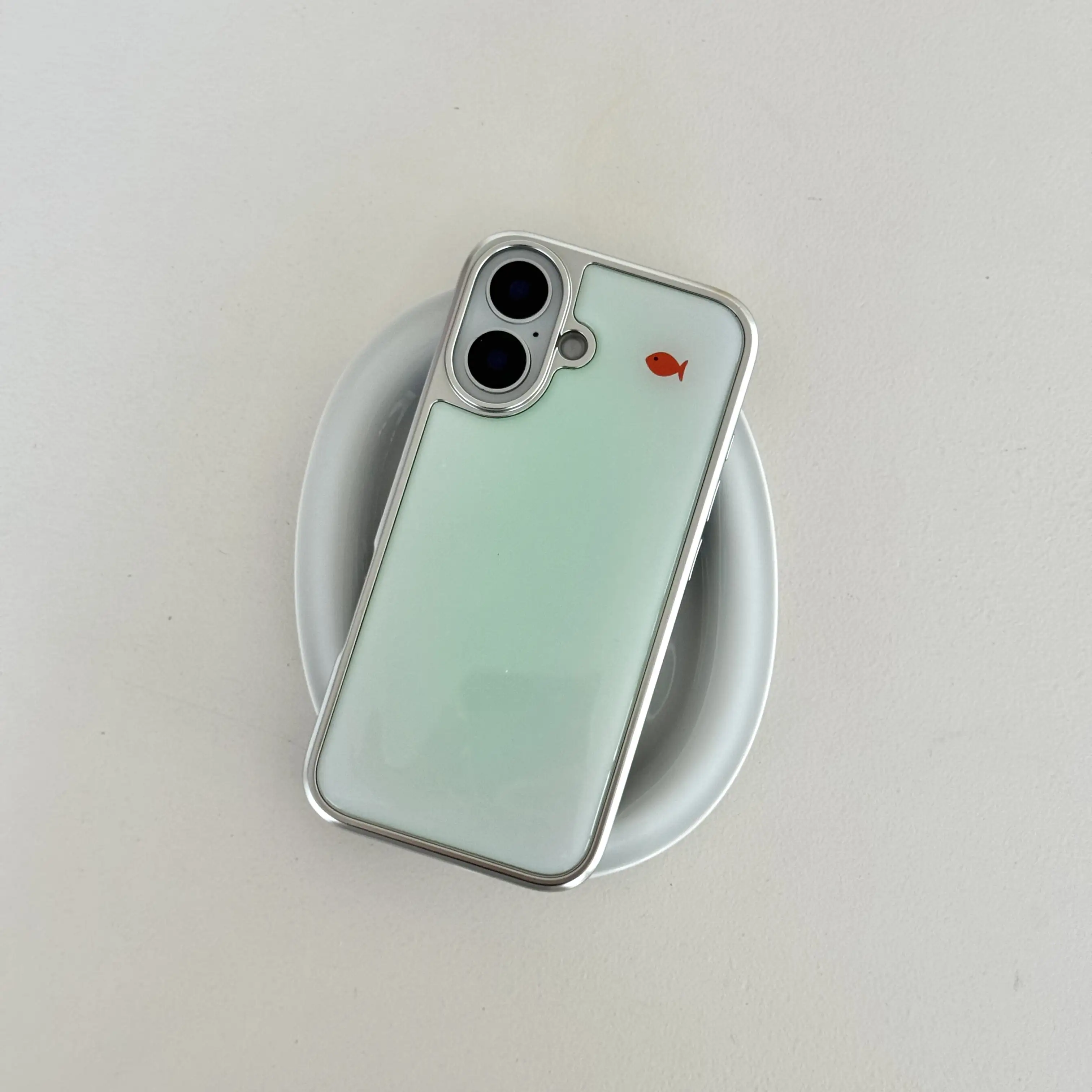 Luxuriöse Clmj MINT GOLDFISH Handyhülle für iPhone 17 16e 16 15 14 13 12 11 Air Pro Max X XR XSMAX 8 7 Plus – Transparente, weiche Rückseite