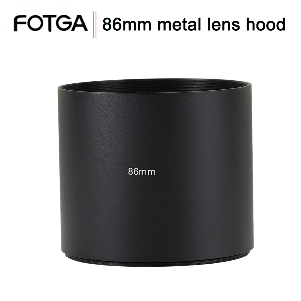 

FOTGA 86mm Metal Lens Hood Telephoto Lens Hood with Filter Front Thread length 78mm Lens SLR Hood Camera Accessories Photography