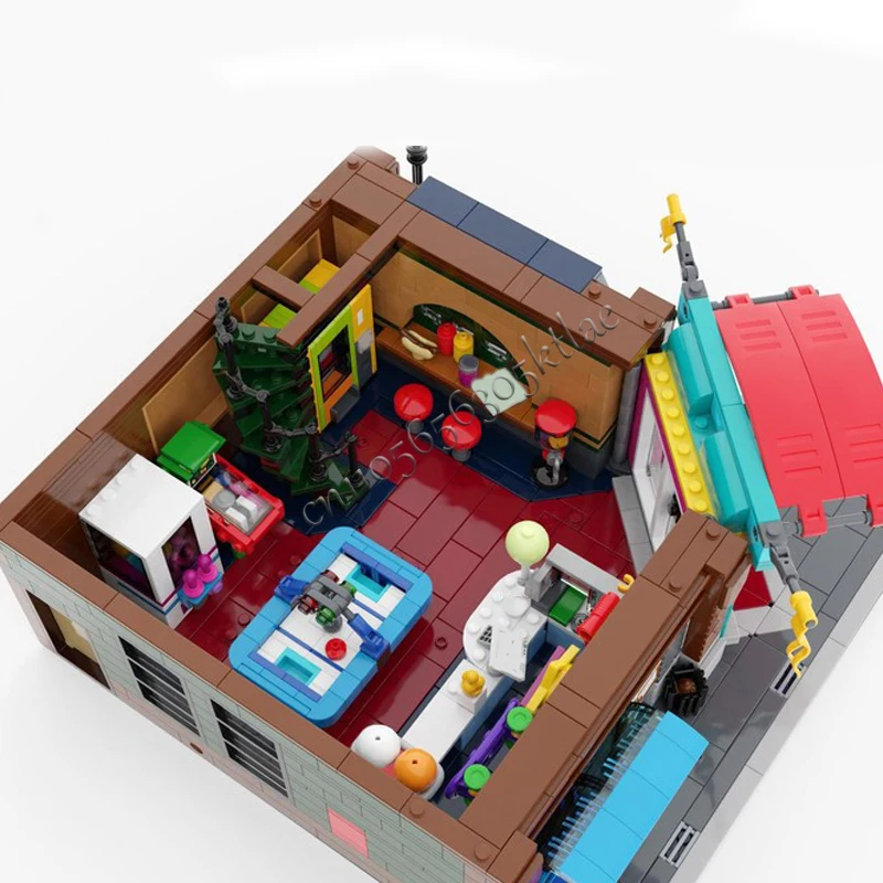 3345ピース MOC シティ レトロアーケード モジュール式ストリートビュー モデルビルディングブロック 積み木 クリエイティブ キッズ DIY 教育玩具 ギフト