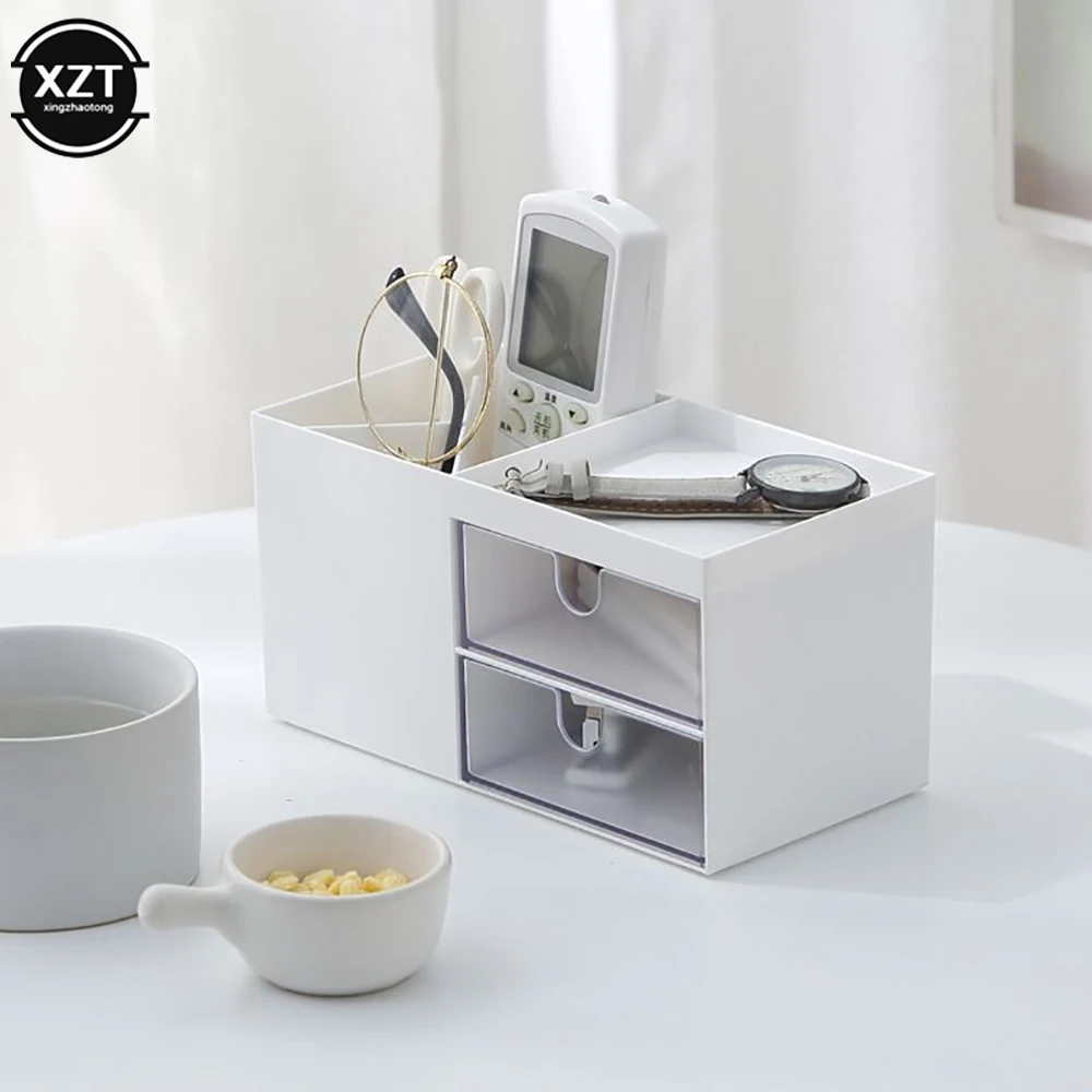 Creative Desk Drawer Storage Box Multifunctional Desk Organizer Box Sundry Cosmetics Storage Student Stationery Pencil Holder