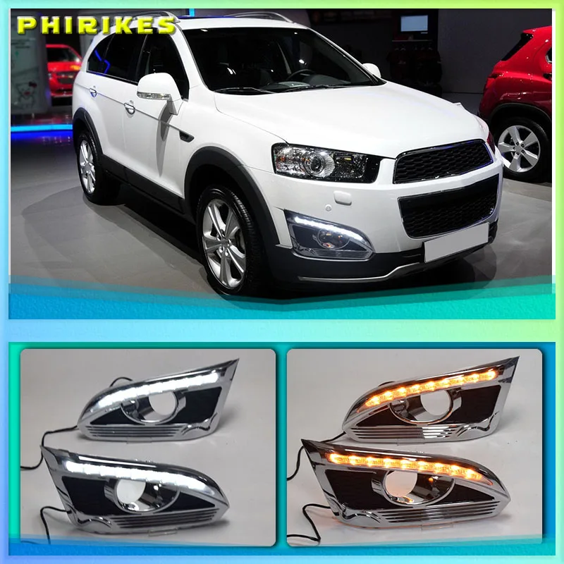 

2 шт. для Chevrolet Chevy Captiva 2014 2015 2016 DRL дневные ходовые огни, противотуманная фара с указателем поворота