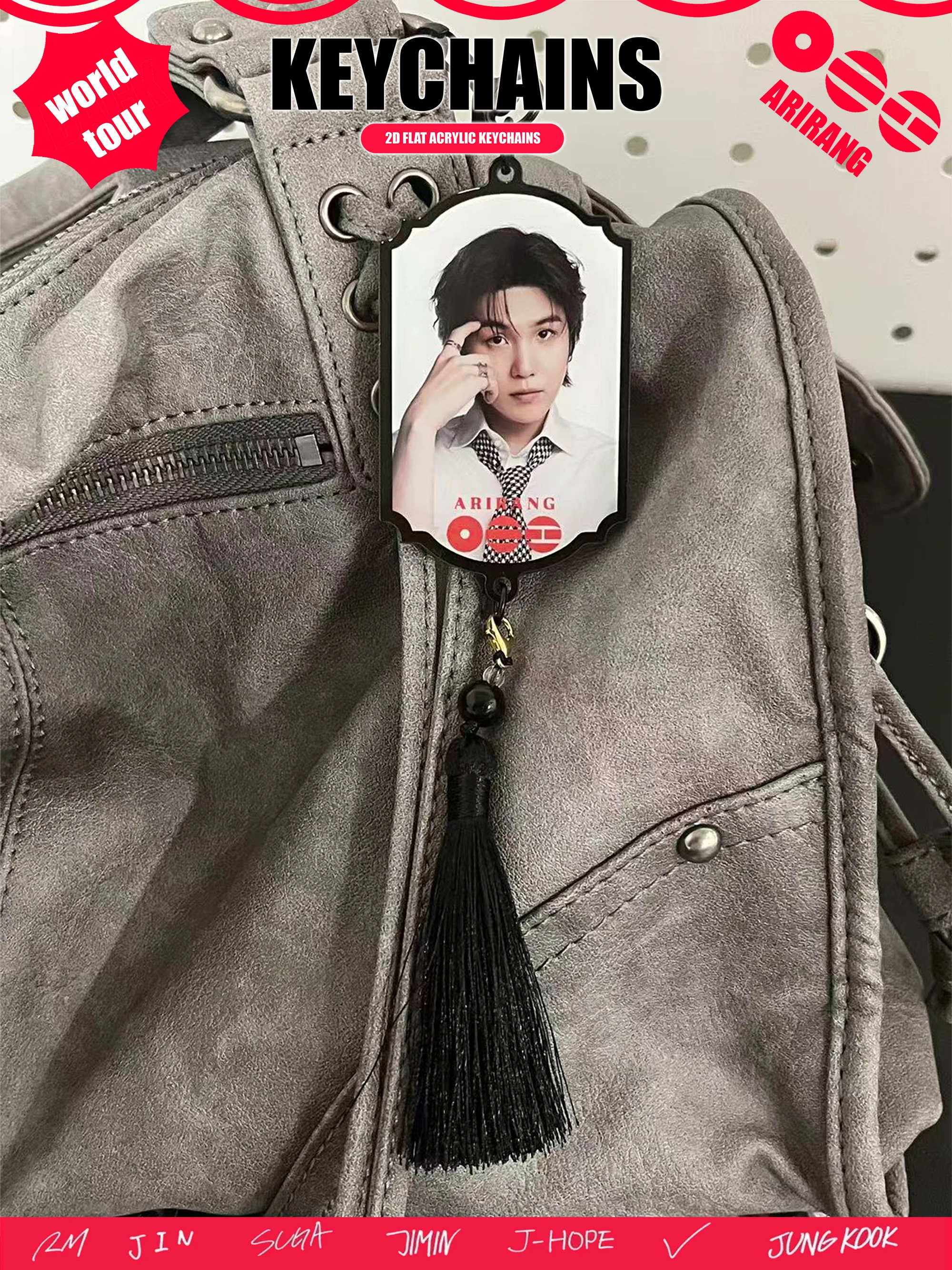 B/Ts Ot7 Keychain, Arirang, B/Tsarmy Keychain, Arirang Themed Creative Merchandise, Bag/Car Keychain Decoration - view 5