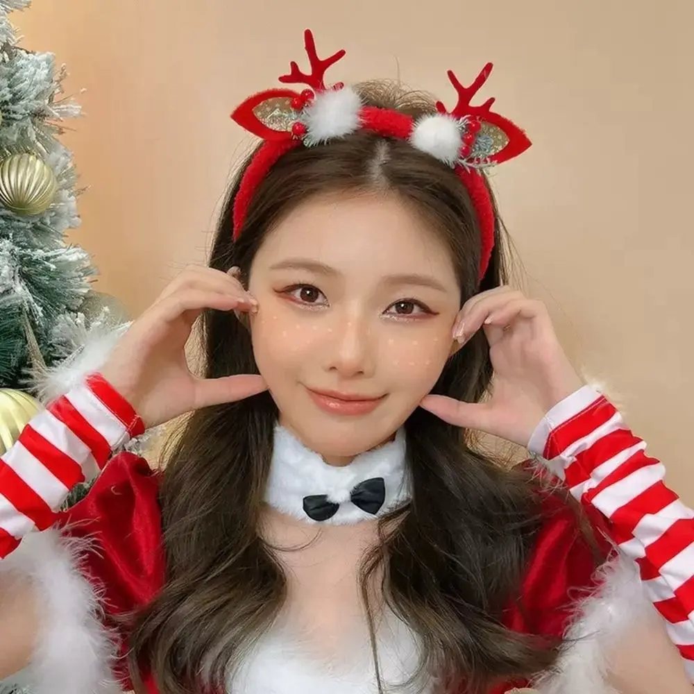 

Funny Christmas Decoration Christmas Headband Elf Reindeer Antlers Headband Santa New Year Hair Band Deer Horn Hair Band Girl