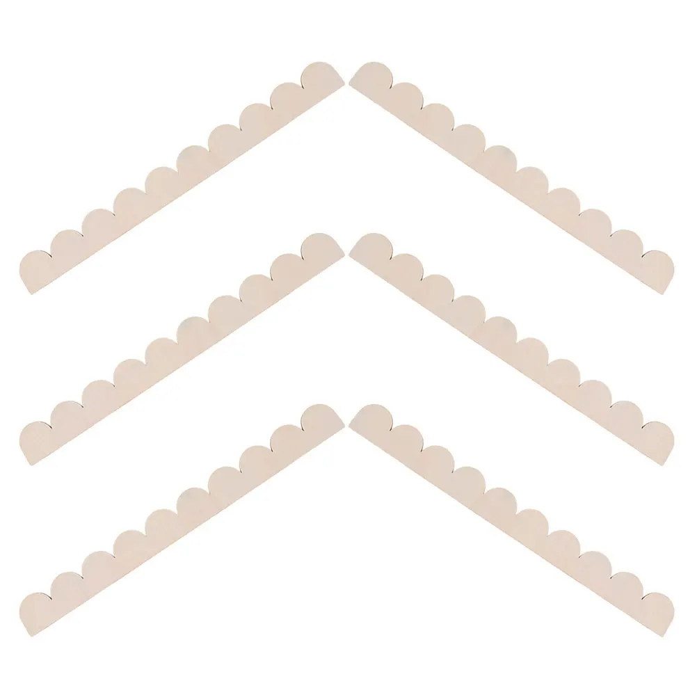

6 Pcs Wooden Wall Cabinet Door Frame Trim Mold Moulding Scalloped Decorative Unfinished Edging