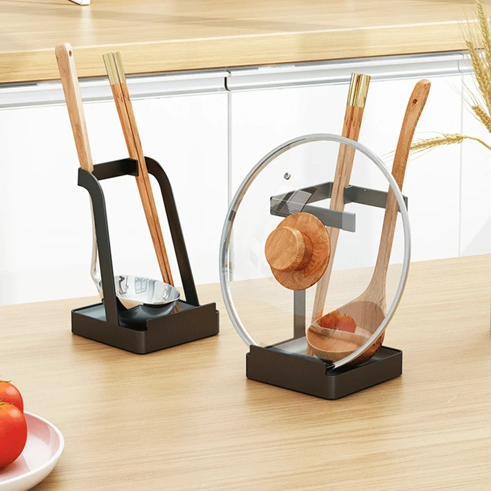Kitchen storage rack, removable plastic water receiving tray, pot lid rack, spoon rack, simple storage rack