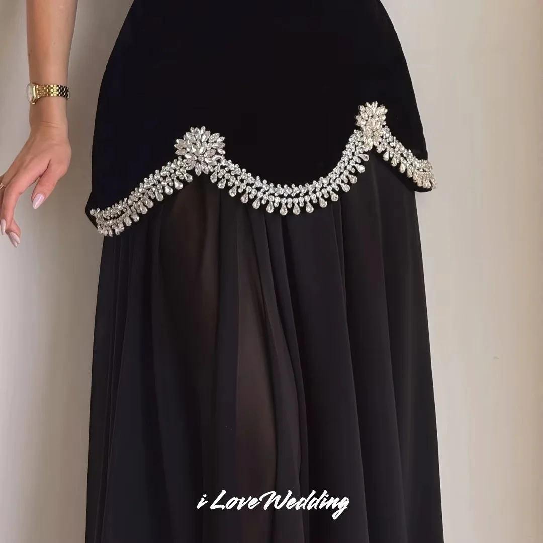 ブラック ビーズ A ライン ストラップレス ノースリーブ プロムドレス ローブ ド ソワレ ウェディング パーティー ドレス フロアレングス エレガント プリーツ カスタム