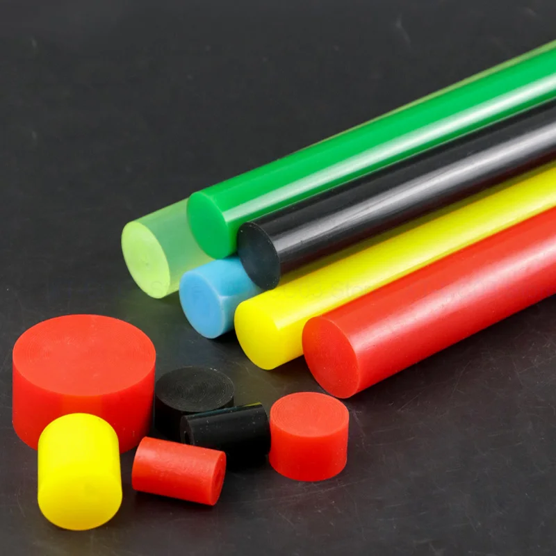 1PCS Diameter 20mm-60mm Length 500mm Solid Red PU Tendon Rod Elastic Rod Red Polyurethane Rod Self-Defense Rod Solid Round Rod