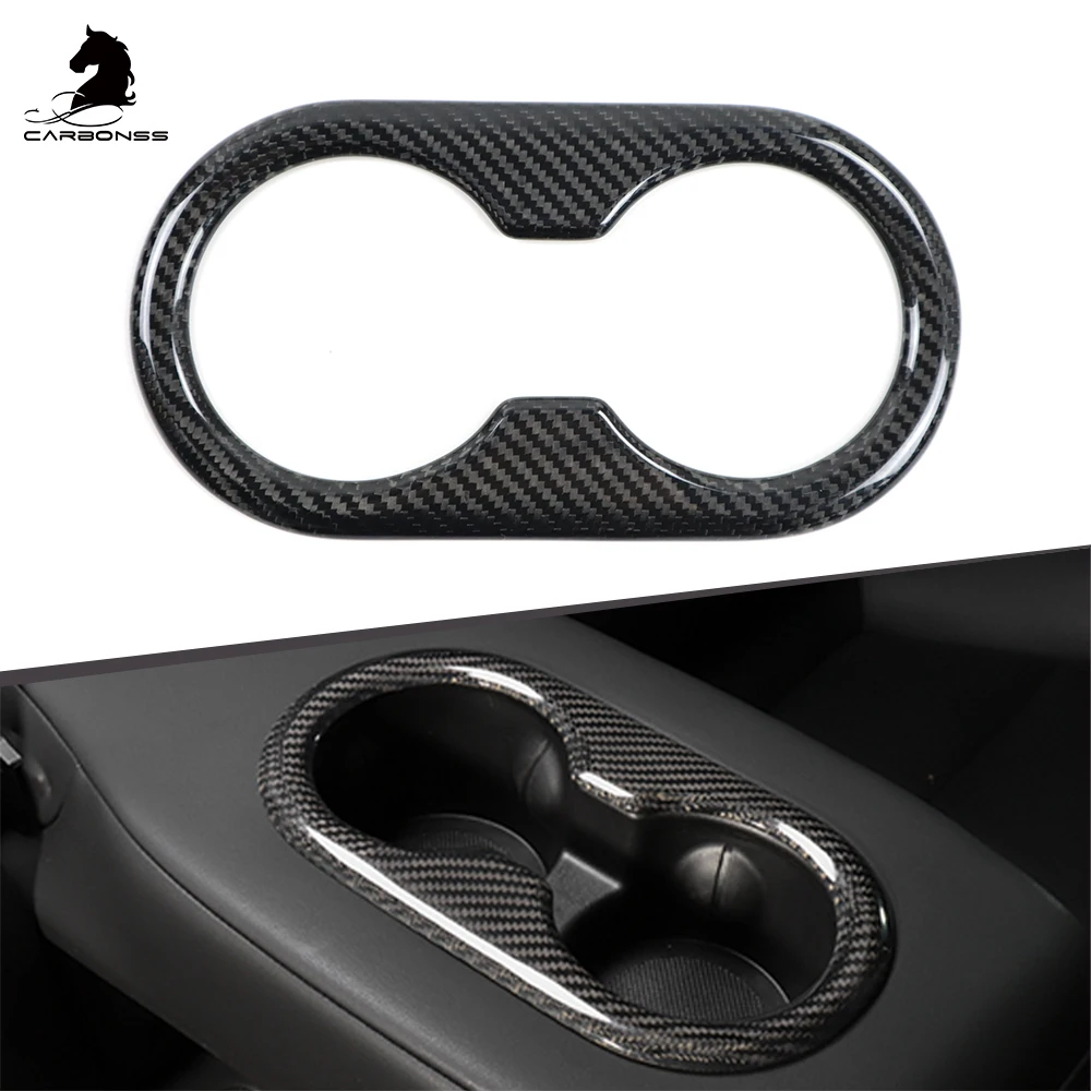 

Высококачественная внутренняя часть, чехол для держателя чашки на заднее сиденье, сухое углеродное волокно для Tesla Model 3