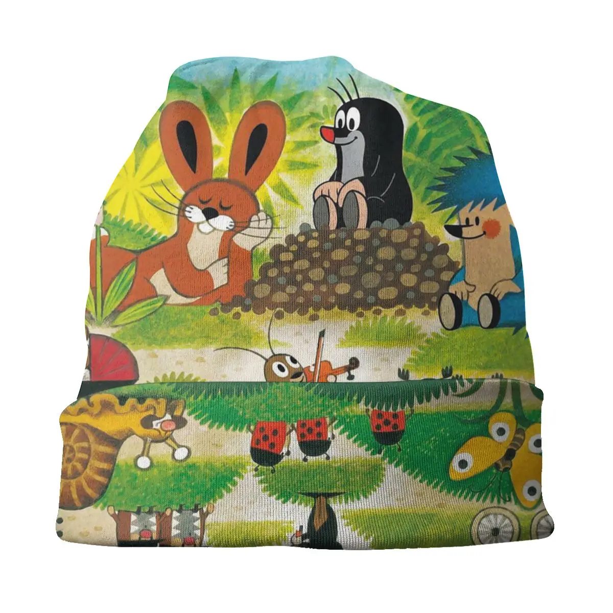 Krtek Cartoon All Characters Men Women Beanies Windproof Ski Cap Double Layer Fabric Bonnet Hat