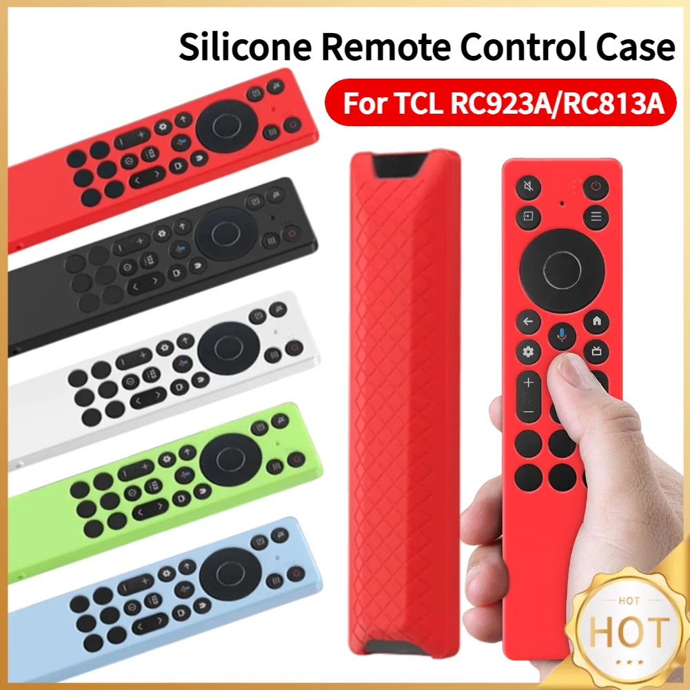 For TCL RC923A/RC813A Silicone Remote Control Case with Lanyard Drop-Proof RC Cover Television RC Shell TV Supplies Tool