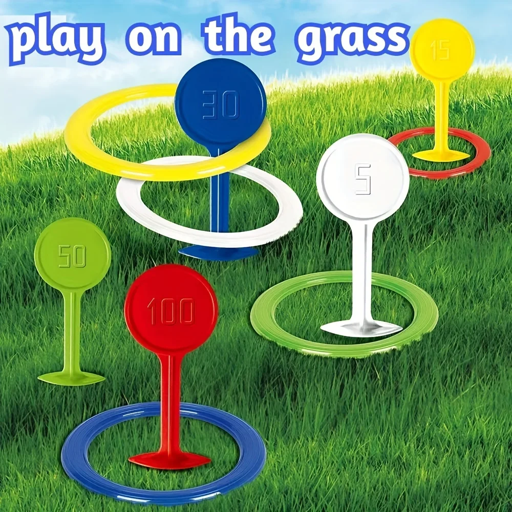 Plastic Ring Toss Game for Kids Outdoor Toss Ring Toys for Lawn and Beach Outdoor Yard Games Gifts Carnival Party Favors