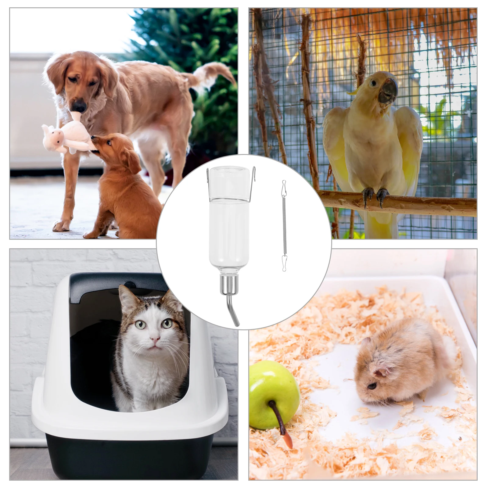 

Portable Automatic Feeder Hanging Water Dispenser Large Size Suitable for Small Animal Rabbit Cat Bird Drinking Feeding Pet