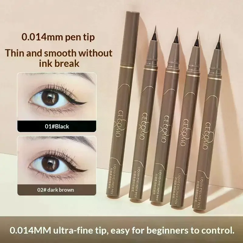 Eyeliner liquido 0,01 mm Eyeliner baco da seta impermeabile super sottile Asciugatura rapida Resistente al sudore Lunga durata Trucco occhi senza sbavature