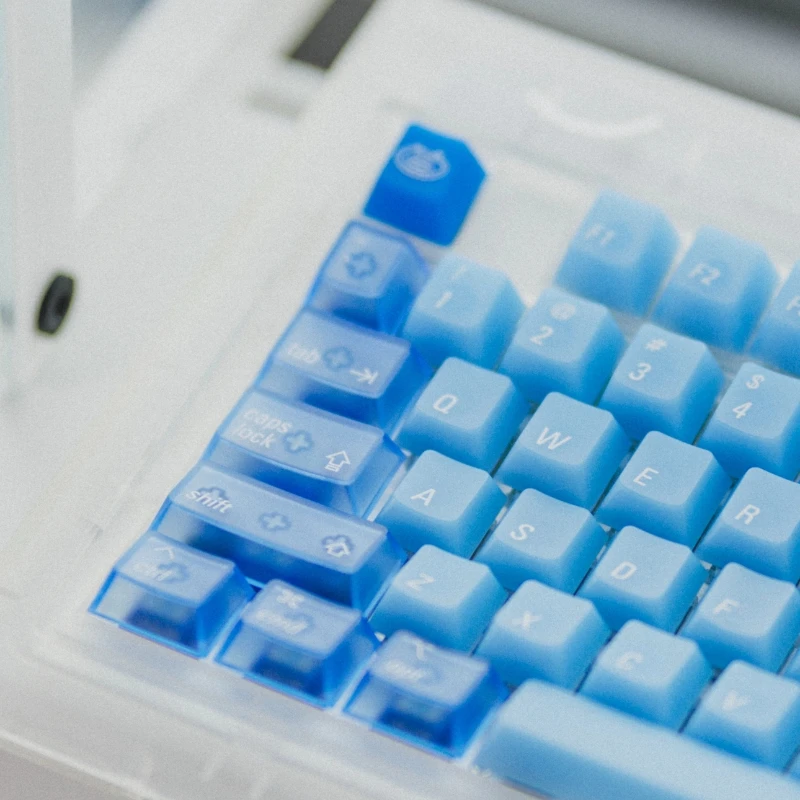 Blue Summer Ocean Theme Keycaps Set PC Cherry Profile Custom Original Handmade Keycaps for Mechanical Keyboard Accessories DIY
