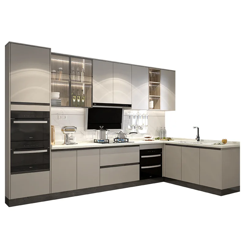 خزانة المطبخ الحديثة البسيطة خزانة حجر الكوارتز يمكن تخصيصها خزانة لوحة حجم اللون #4