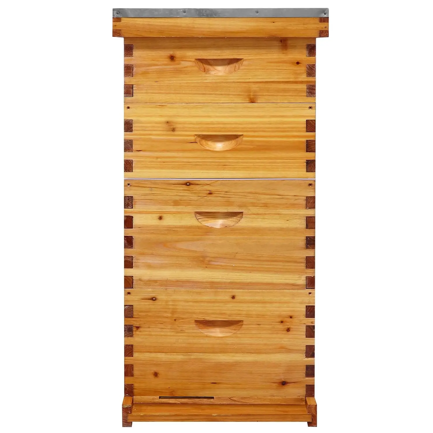 10-Frame Langstroth Bee Hive Beeswax Coated, Complete 4-Layer Beehive Starter Kit Includes 2 Deep Brood Boxes and 2 Medium Super