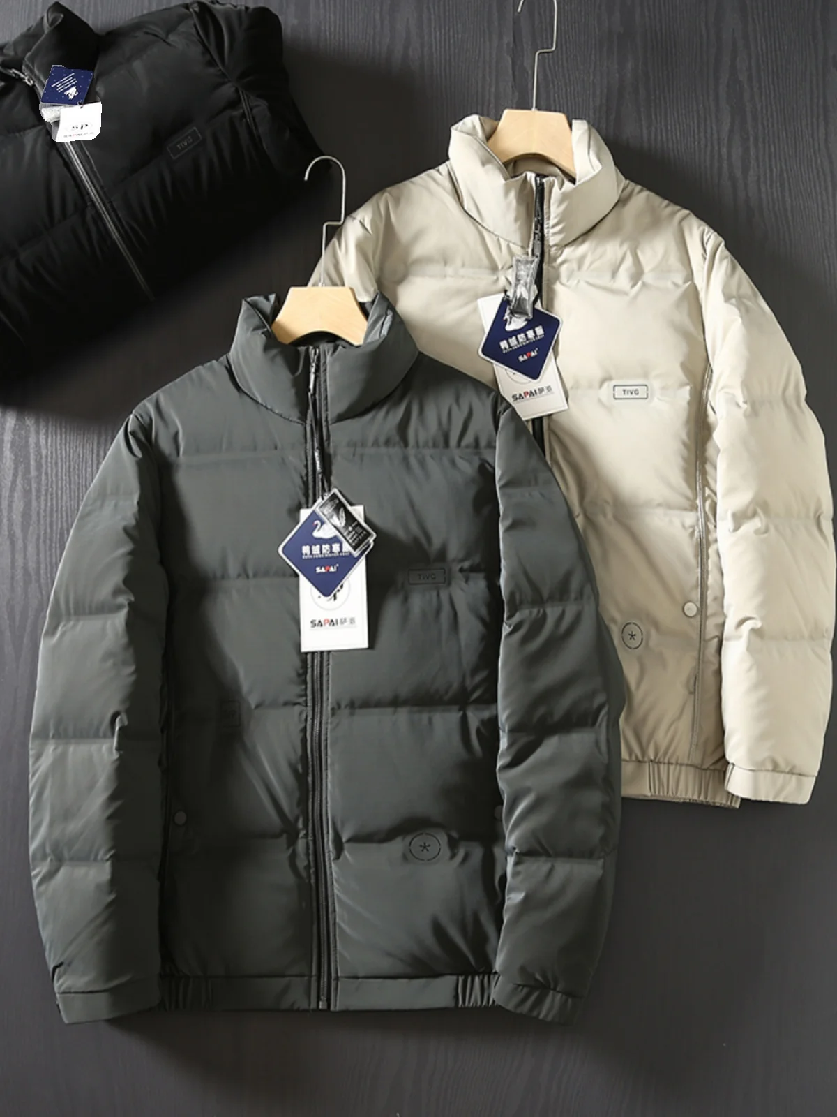 

Мужская модная куртка с воротником-стойкой вниз Jaet Thermal Storage White Du down Anti-Cold Осень-зима Верхняя одежда Молодежный Sle