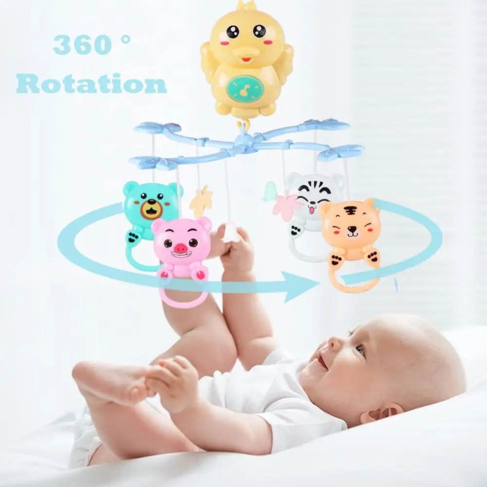 Sensory 360 ° Rotation Baby Crib Bell Plastic Soothing Sleep Hanging Pendant Music Toys Cartoon Baby Bed Hanging or 0-12 Months