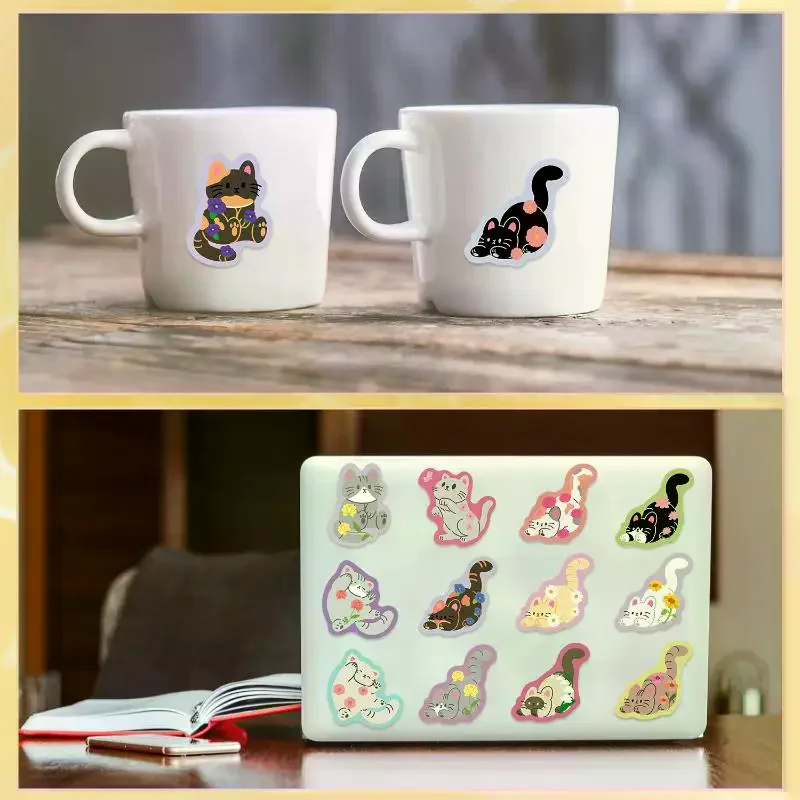 Cartoon süße Katze Aufkleber kreative Geschenke 50 Stück ​ ​ Laptop Scrapbook Gepäck Gitarre Helm DIY Graffiti Ästhetische Aufkleber