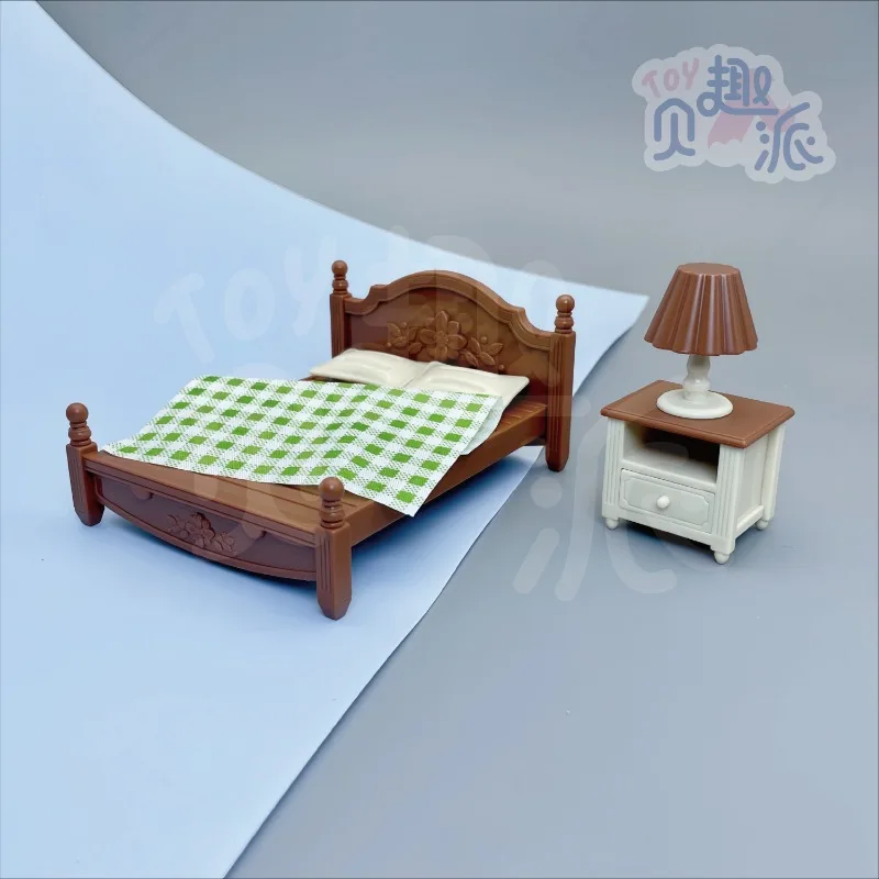 Mini cama de simulación para dormitorio, juego de aparador, casa de muñecas de decoración, juguetes para niños, 1:18