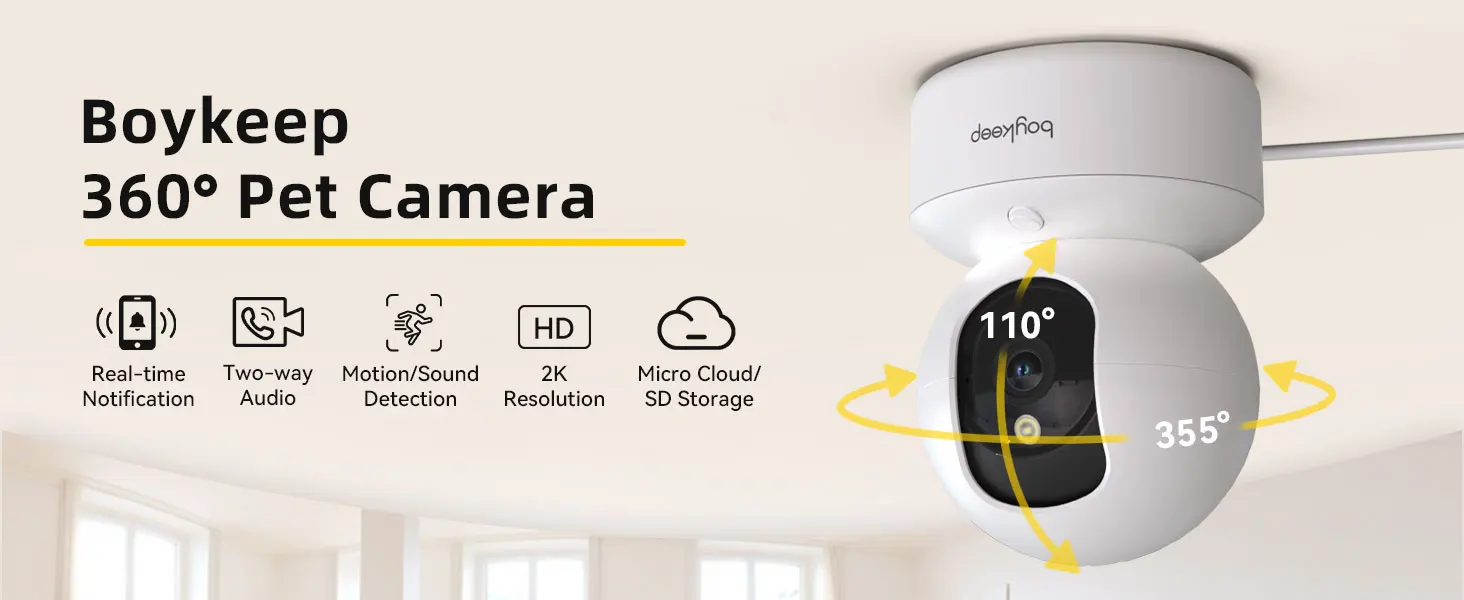 BoyKeep 3MP 5G/2,4GHz WLAN Innen-Sicherheitskamera Intelligente Babyüberwachungskamera mit Automatischer Verfolgung 24/7 Videoüberwachungskamera – Detail 1