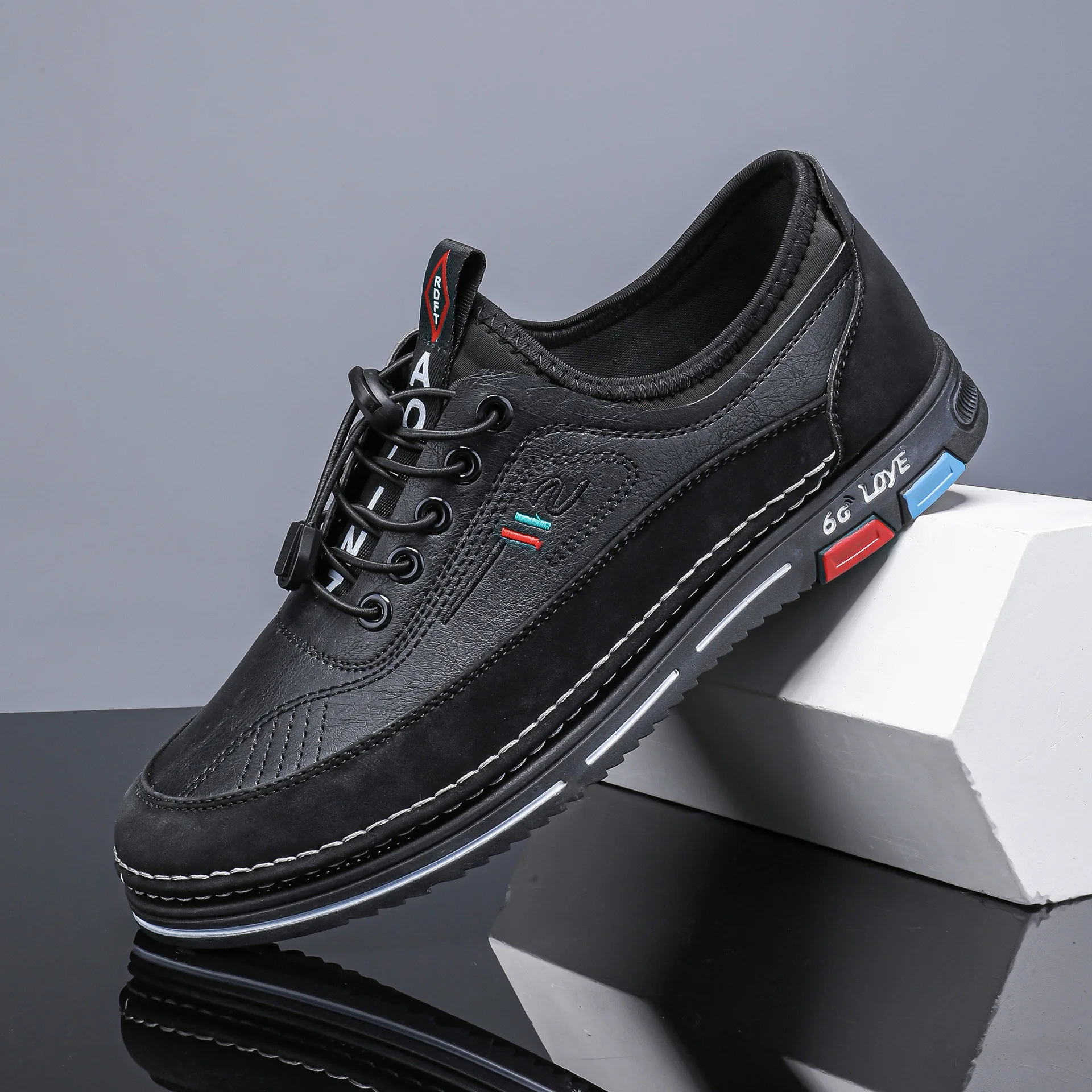 حجم كبير 47 48New الرجال الأخفاف الجلدية الدانتيل متابعة الأعمال حذاء كاجوال مريح للتنفس لينة وحيد وأحذية المكتب العلوي #4