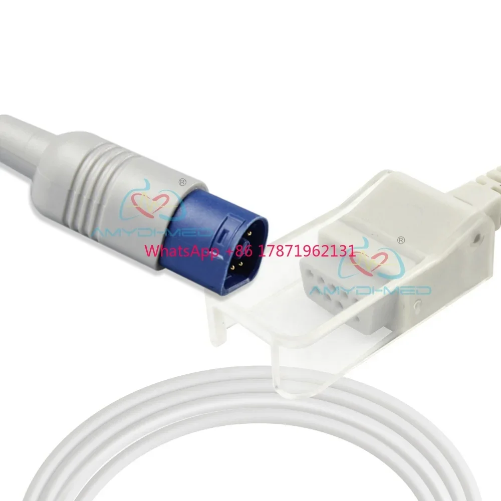 Compatible With Semicircle 8P For Nellcor DB9 2.4m TPU Reusable SpO2 Extension Cable