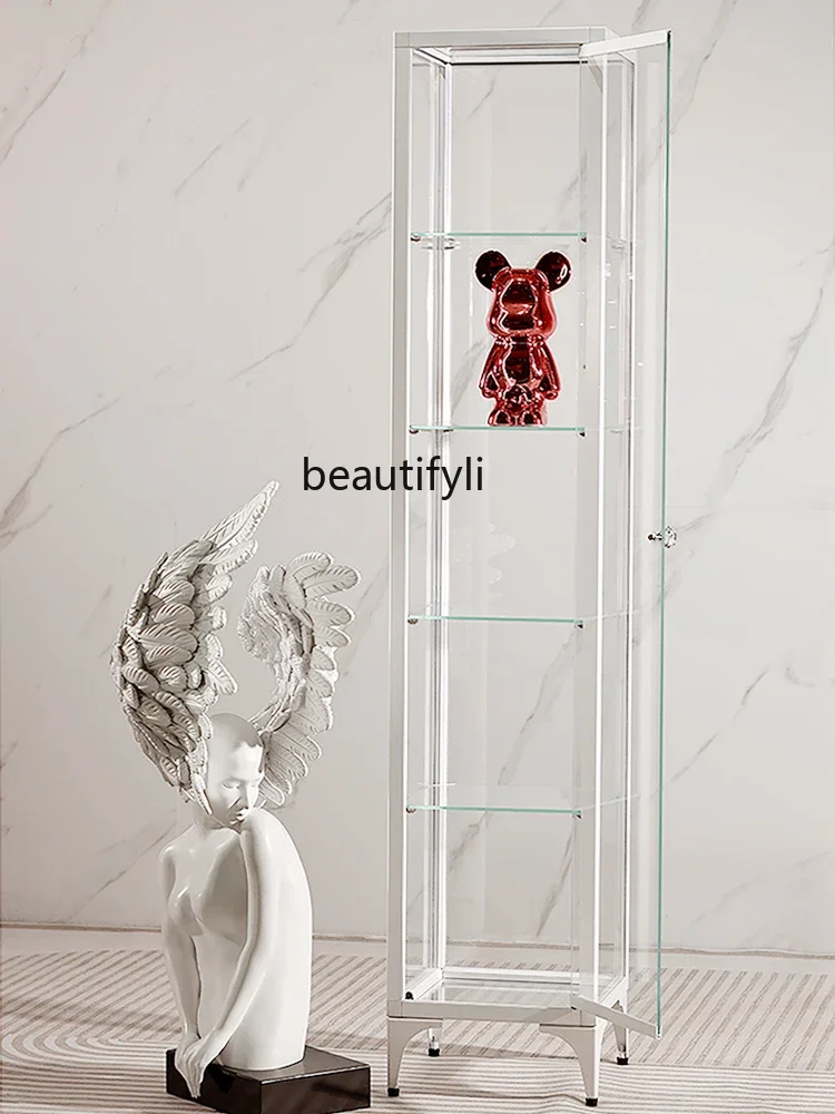 Glass display cabinet high definition transparent living room minimalist wine cabinet blind box model storage display cabinet