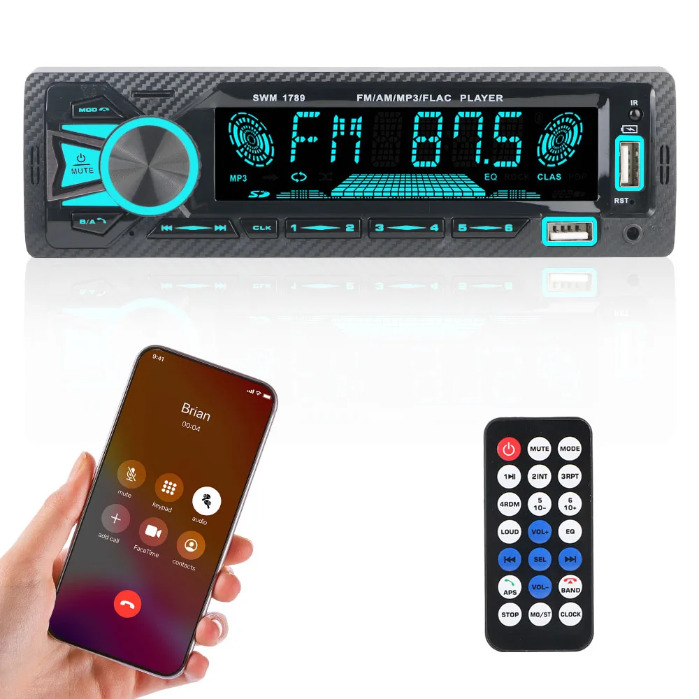

Digital BT Audio Music Stereo Remote Control Car MP3 Players Radio Multicolor Lighting Decorative Car Accessories Universal 12V