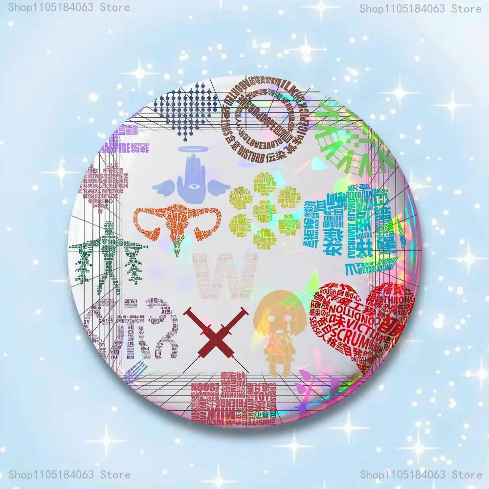 أنا أحب M-MaretuS شارات القلب 25 32 44 58 75 مللي متر جولة تأثيري دبوس حقيبة ديكور المشجعين جمع الأصدقاء الهدايا بروش تذكارية #5