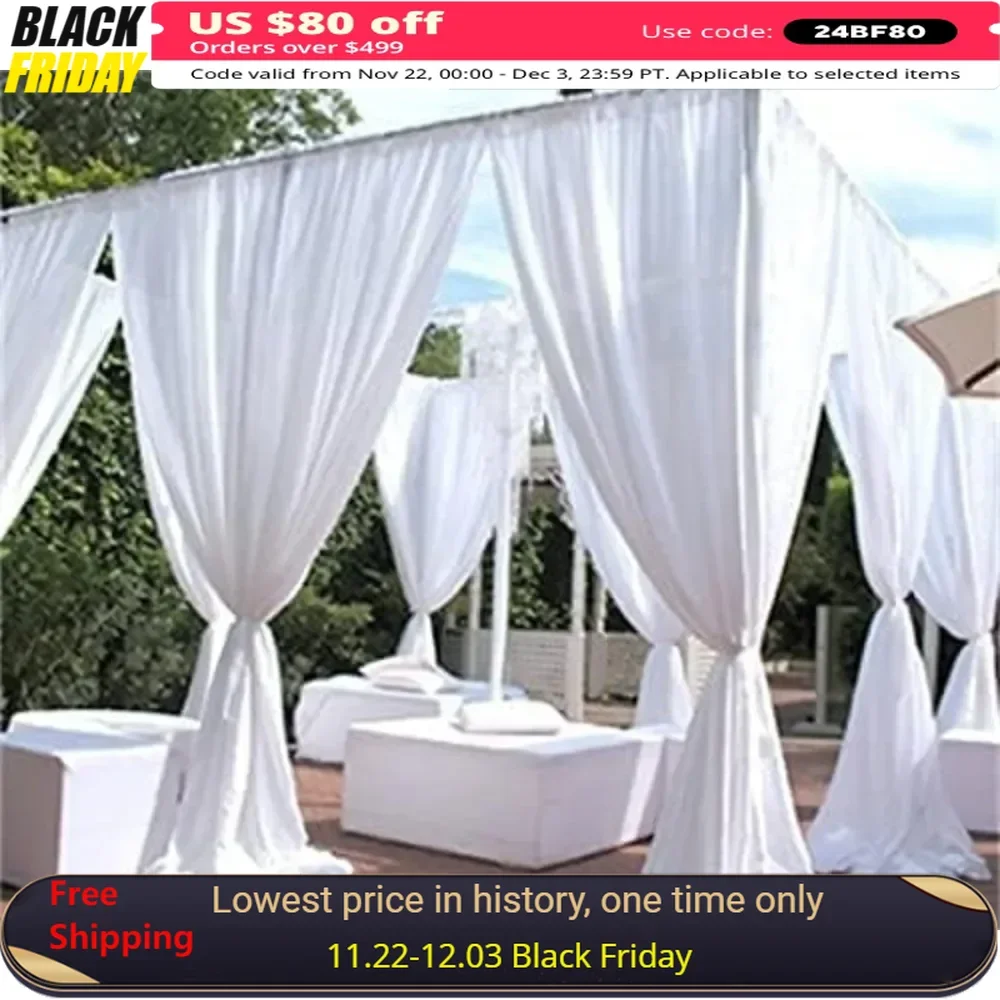 

10ft Wide Ceiling Drapes for Wedding, Sheer Voile Chiffon Fabric, Draping Panels and Masking, 20 Yards Wedding Decorations