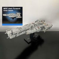NEW MOC the Forward Unto Dawn Spaceship from Halo Building Blocks Set DIY Bricks Midi-Scale Starship Model Toys Kids Adults Gift