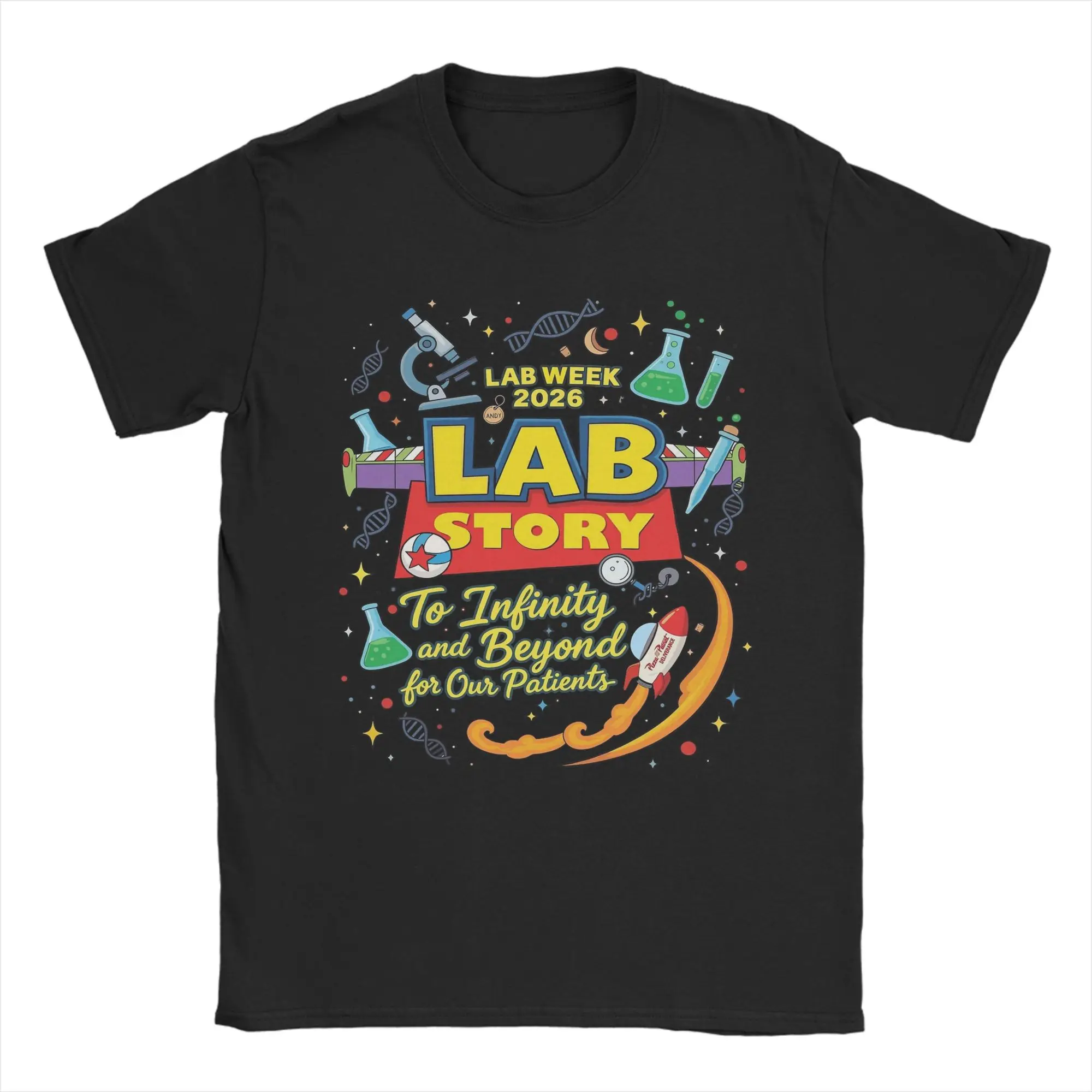 Vintage 2026 Lab Week Medical Lab Technician T-Shirt Men Crew Neck 100% Cotton T Shirt  Short Sleeve Tee Shirt Graphic Clothes
