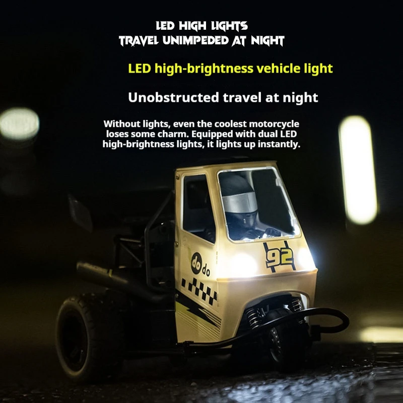 Dodo Rc Car High Speed Full Scale Three Wheeled Off Road Vehicle With Light Drift Rechargeable Remote Control Toy For Adults