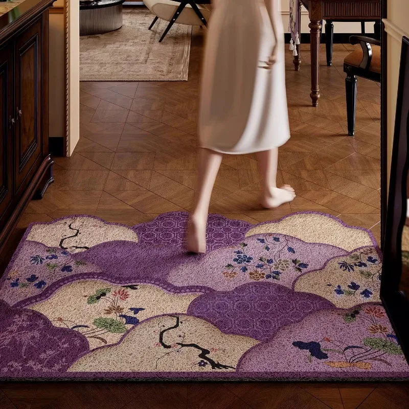 New Chinese-style door floor mat, silk ring dust removal and non-slip,