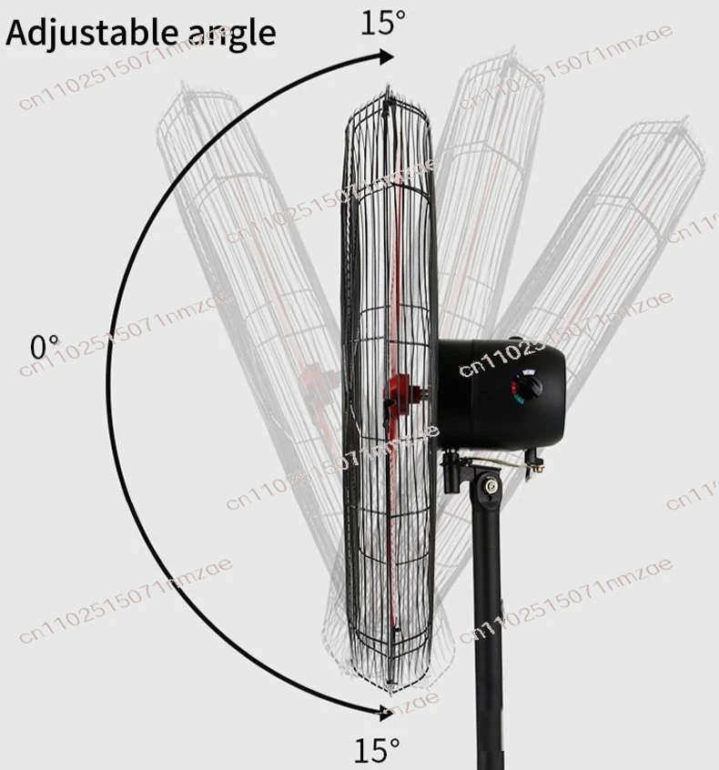 Electric Air - Cooled Stand Fan - 20/26/30 Inch Metal Industrial Fan for Garage & Hotel, with Round Base, Outdoor Use