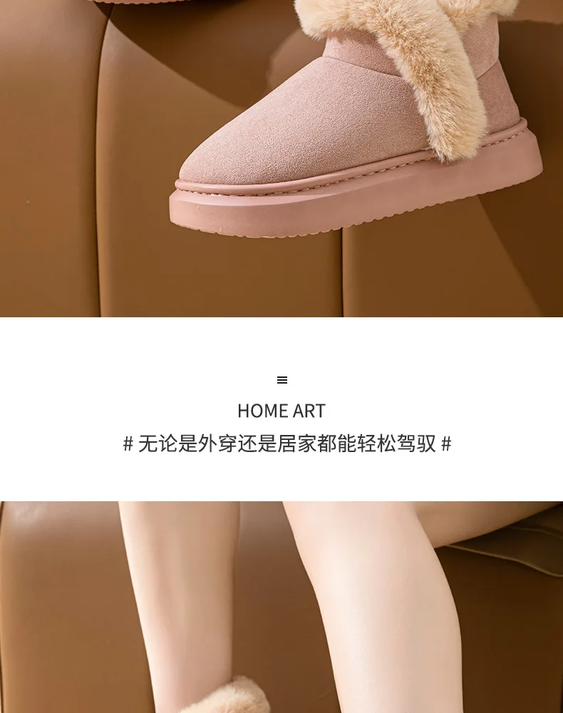 Comwarm Damen-Schneestiefel mit Plüschfutter, Freizeit-Outdoor-Stiefeletten, Plateau-Stiefel mit rutschfester Sohle, flauschige, gemütliche, warme Damen-Baumwollstiefel – Detail 16